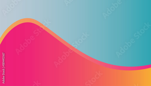Abstract colorful vector wave background template with paper curl for business card design and decoration