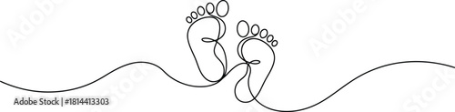 Footprints line art vector illustration icon 