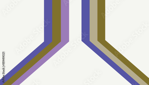 Abstract blue background with flowing lines and stripes forming an empty, bright, open space corridor, office interior design concept