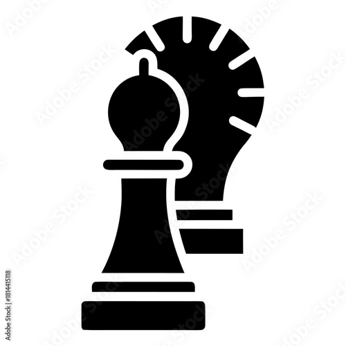 Black pawn, a powerful chess piece on the wood board, symbolizes the strategy and battle for the king's success in the game