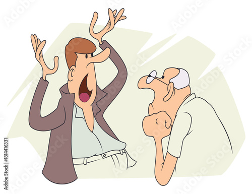 Two men having emotional argument.