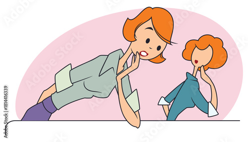 Girl advertises product.