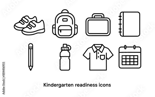 Back-to-school essentials: kindergarten readiness icons for kids