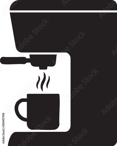 Isolated Smart Coffee Maker Silhouettes Stock Illustration of Automated Brewing System
