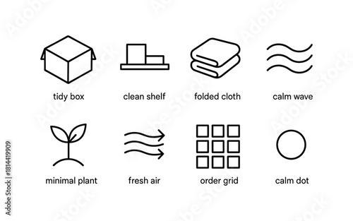 Minimalist icons: tidiness and calm in everyday objects and concepts