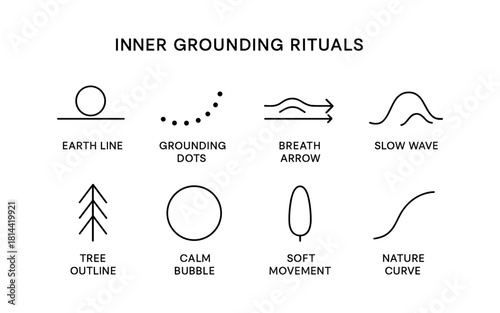 Minimalist icons for inner grounding rituals: simple symbols for mindful practices