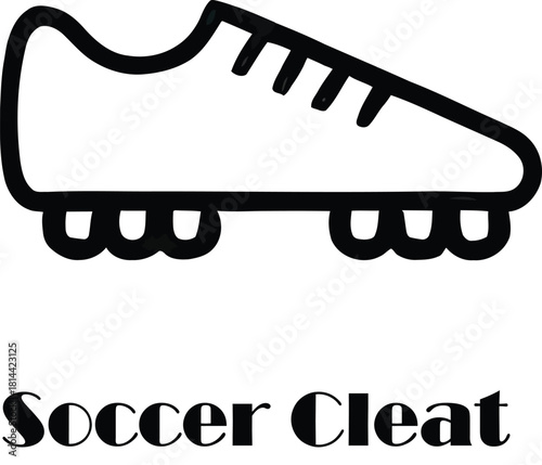 Soccer Cleat Icon – Minimal Line Art Footwear Symbol