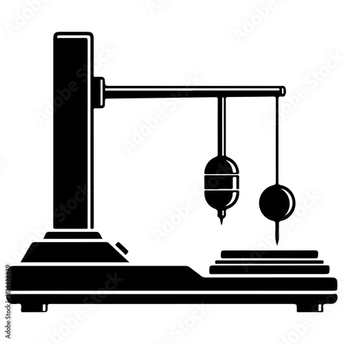 Black and white icon of a physical pendulum apparatus for science experiment