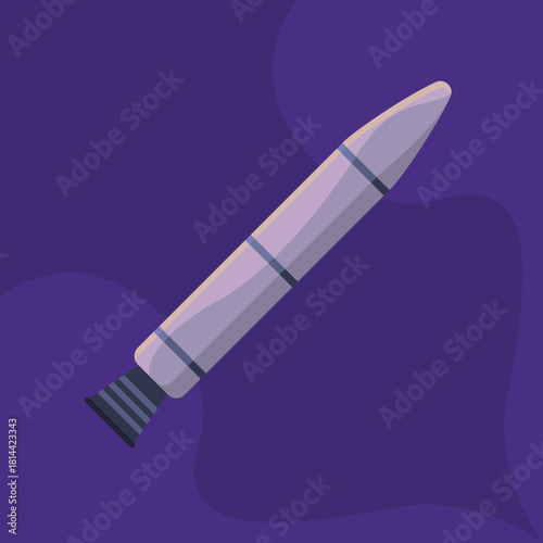 Space shuttle. Spaceship in outer space. Cosmos discovery. Space exploration concept. Vector