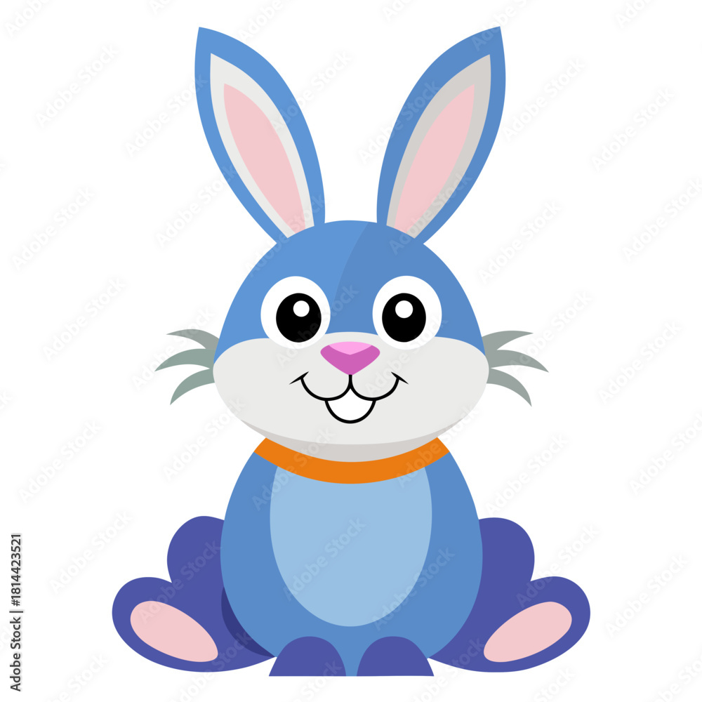 Obraz premium Easter bunny cartoon object on a white background vector illustration