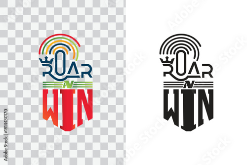 Vibrant “Roar N Win” Mnemonic Logo Design