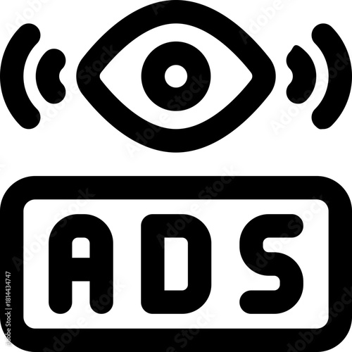 views line icon. Clean and minimalist vector icon for websites, mobile apps, presentations, and logos. Fully scalable and customizable for any project.