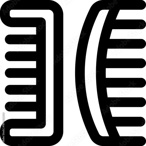 hair comb line icon. Clean and minimalist vector icon for websites, mobile apps, presentations, and logos. Fully scalable and customizable for any project.