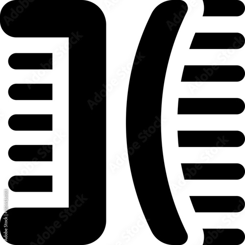 hair comb glyph icon. Strong and solid vector icon for websites, mobile interfaces, presentations, and visual branding. High quality and easy to edit.