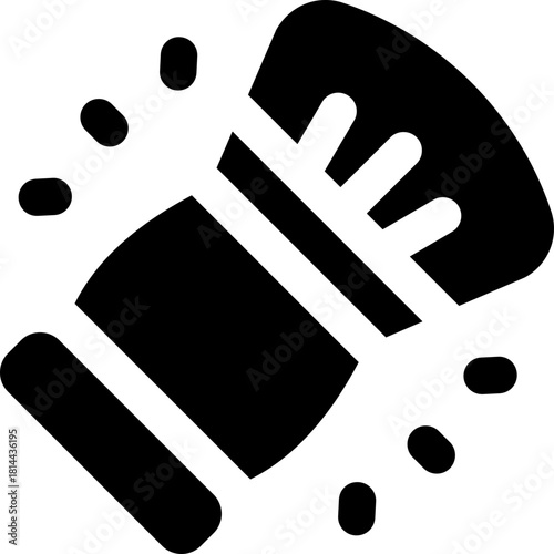 brush glyph icon. Strong and solid vector icon for websites, mobile interfaces, presentations, and visual branding. High quality and easy to edit.