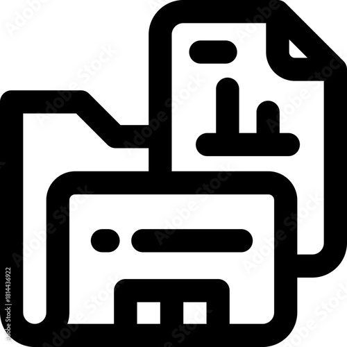 portfolio line icon. Clean and minimalist vector icon for websites, mobile apps, presentations, and logos. Fully scalable and customizable for any project.