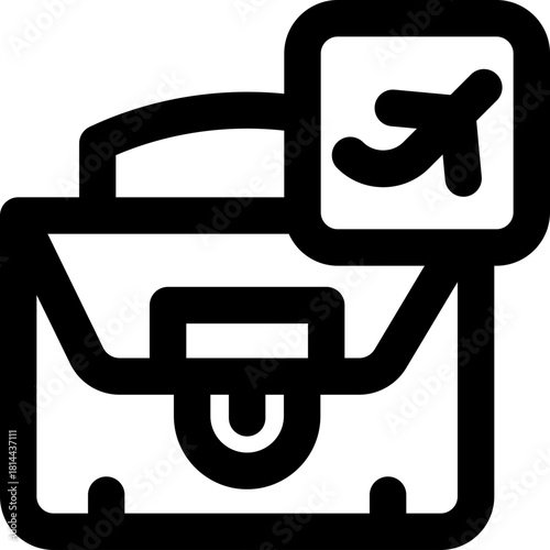 business trip line icon. Clean and minimalist vector icon for websites, mobile apps, presentations, and logos. Fully scalable and customizable for any project.