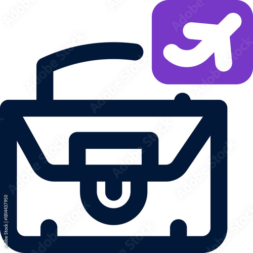 business trip duotone icon. Sleek and modern vector icon for websites, mobile apps, marketing materials, and corporate design. Fully scalable and ready to use.