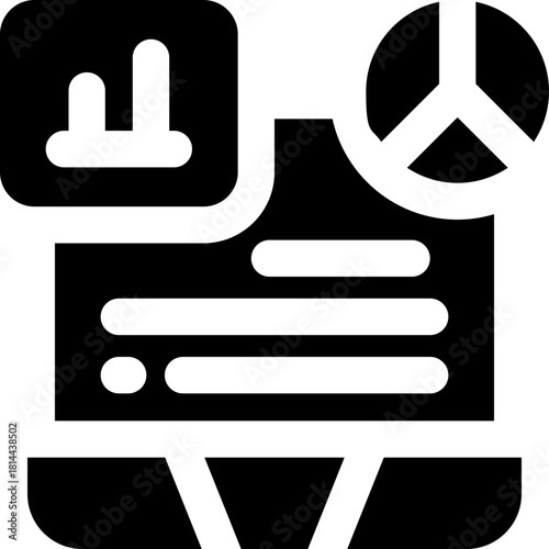 digital analytic glyph icon. Strong and solid vector icon for websites, mobile interfaces, presentations, and visual branding. High quality and easy to edit.