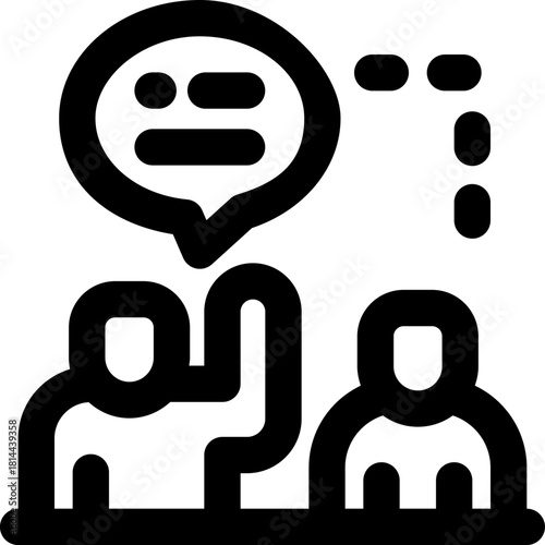 in person line icon. Clean and minimalist vector icon for websites, mobile apps, presentations, and logos. Fully scalable and customizable for any project.