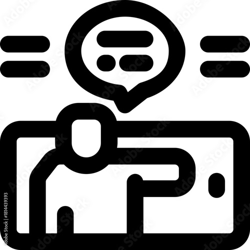 online coach line icon. Clean and minimalist vector icon for websites, mobile apps, presentations, and logos. Fully scalable and customizable for any project.