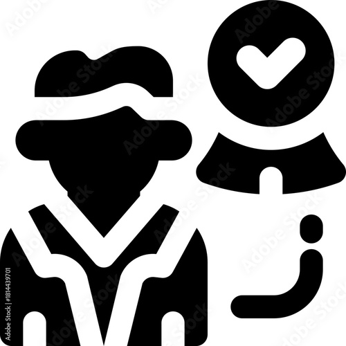 manager glyph icon. Strong and solid vector icon for websites, mobile interfaces, presentations, and visual branding. High quality and easy to edit.