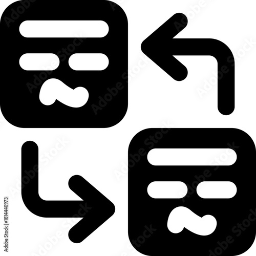 transaction glyph icon. Strong and solid vector icon for websites, mobile interfaces, presentations, and visual branding. High quality and easy to edit.