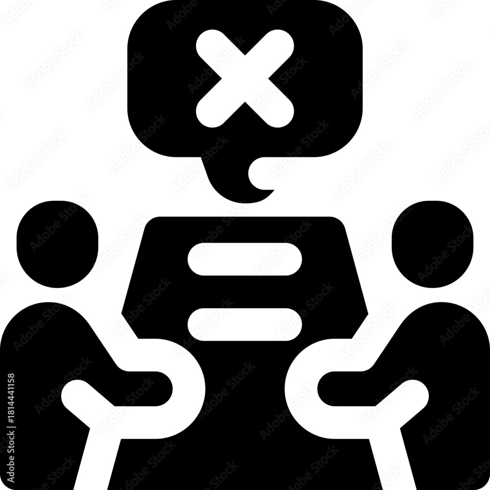 Obraz premium dispute glyph icon. Strong and solid vector icon for websites, mobile interfaces, presentations, and visual branding. High quality and easy to edit.