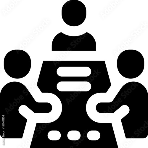 negotiation glyph icon. Strong and solid vector icon for websites, mobile interfaces, presentations, and visual branding. High quality and easy to edit.