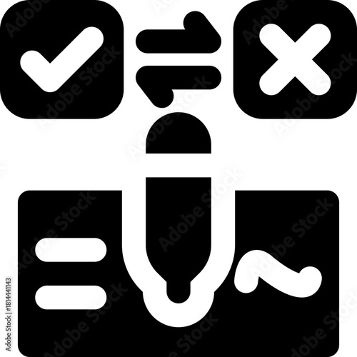 correction glyph icon. Strong and solid vector icon for websites, mobile interfaces, presentations, and visual branding. High quality and easy to edit.