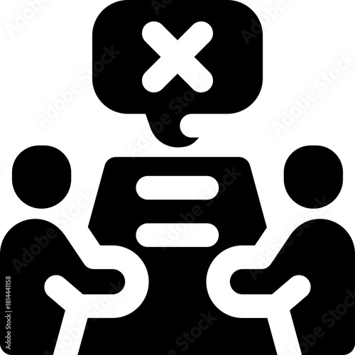 dispute glyph icon. Strong and solid vector icon for websites, mobile interfaces, presentations, and visual branding. High quality and easy to edit.