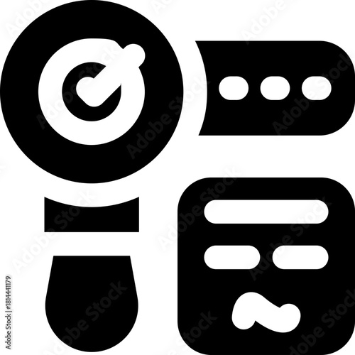 verification glyph icon. Strong and solid vector icon for websites, mobile interfaces, presentations, and visual branding. High quality and easy to edit.