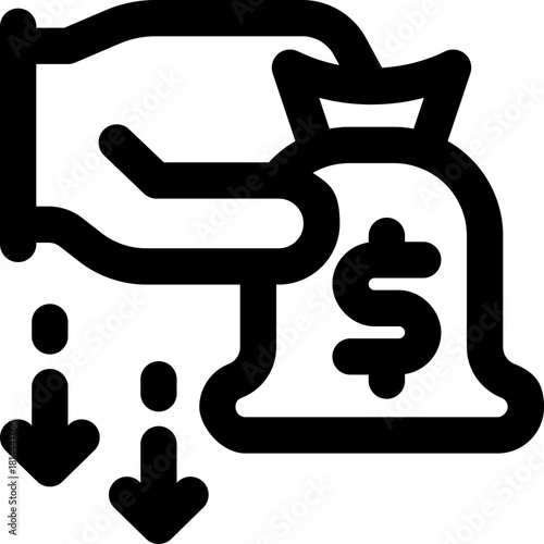 loan line icon. Clean and minimalist vector icon for websites, mobile apps, presentations, and logos. Fully scalable and customizable for any project.