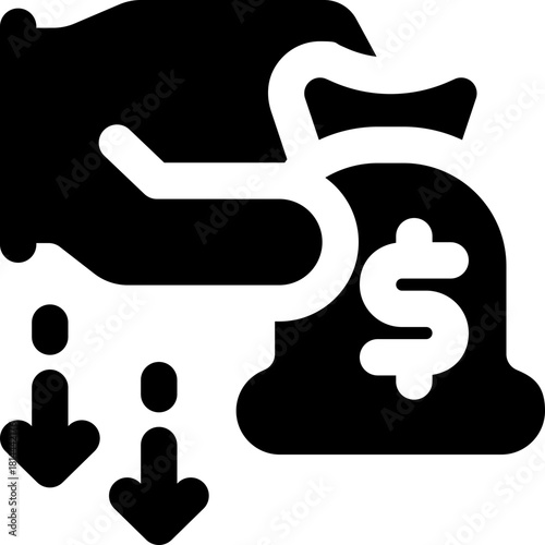 loan glyph icon. Strong and solid vector icon for websites, mobile interfaces, presentations, and visual branding. High quality and easy to edit.