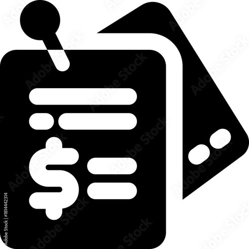 note glyph icon. Strong and solid vector icon for websites, mobile interfaces, presentations, and visual branding. High quality and easy to edit.