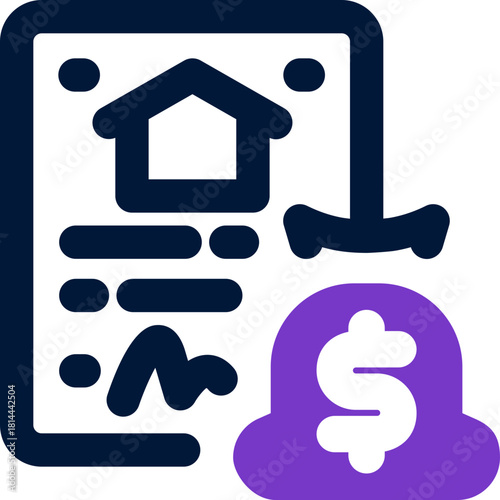 mortgage duotone icon. Sleek and modern vector icon for websites, mobile apps, marketing materials, and corporate design. Fully scalable and ready to use.