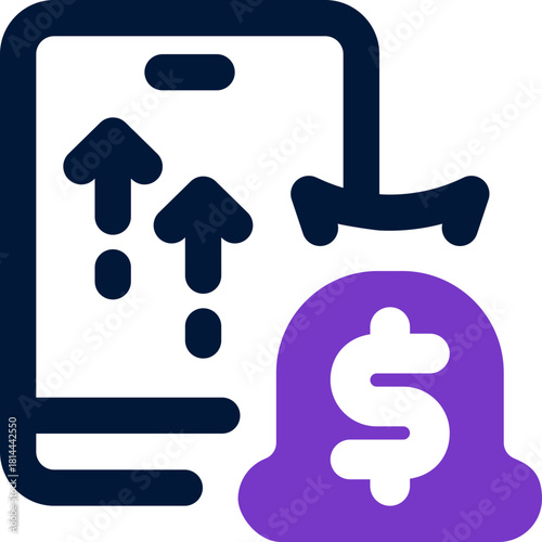 earning duotone icon. Sleek and modern vector icon for websites, mobile apps, marketing materials, and corporate design. Fully scalable and ready to use.