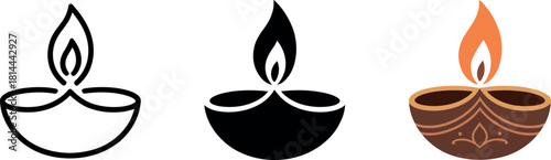 Elegant Diwali Oil Lamp Vector Illustration for Festive Celebrations and Traditional Indian Decor