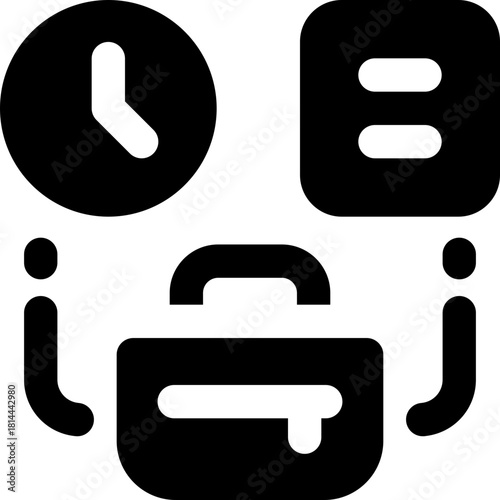 work history glyph icon. Strong and solid vector icon for websites, mobile interfaces, presentations, and visual branding. High quality and easy to edit.