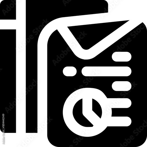 data report glyph icon. Strong and solid vector icon for websites, mobile interfaces, presentations, and visual branding. High quality and easy to edit.