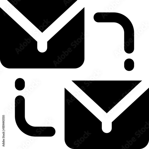 email glyph icon. Strong and solid vector icon for websites, mobile interfaces, presentations, and visual branding. High quality and easy to edit.