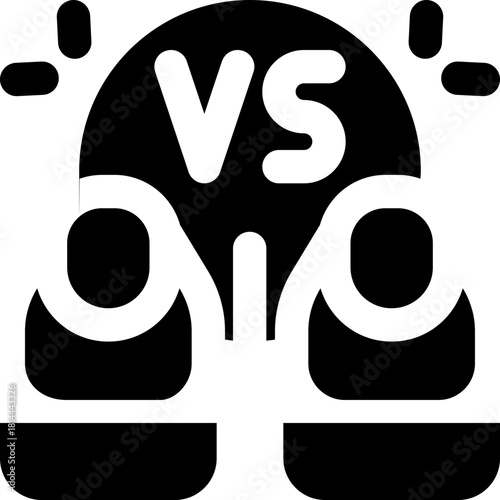 competition glyph icon. Strong and solid vector icon for websites, mobile interfaces, presentations, and visual branding. High quality and easy to edit.