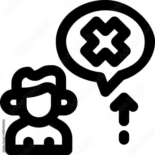 disagree line icon. Clean and minimalist vector icon for websites, mobile apps, presentations, and logos. Fully scalable and customizable for any project.