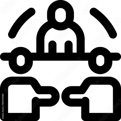 mediator line icon. Clean and minimalist vector icon for websites, mobile apps, presentations, and logos. Fully scalable and customizable for any project.