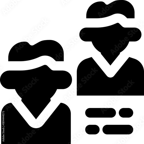 staff glyph icon. Strong and solid vector icon for websites, mobile interfaces, presentations, and visual branding. High quality and easy to edit.