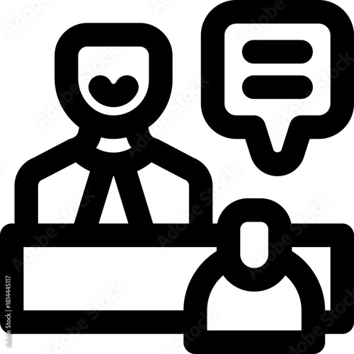 receptionist line icon. Clean and minimalist vector icon for websites, mobile apps, presentations, and logos. Fully scalable and customizable for any project.