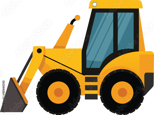 vector yellow bulldozer isolated on white