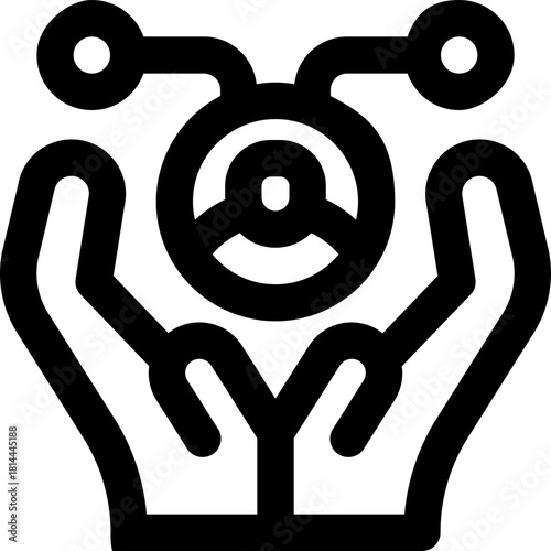 human resource line icon. Clean and minimalist vector icon for websites, mobile apps, presentations, and logos. Fully scalable and customizable for any project.