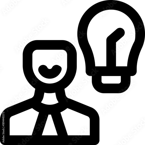 thinking line icon. Clean and minimalist vector icon for websites, mobile apps, presentations, and logos. Fully scalable and customizable for any project.