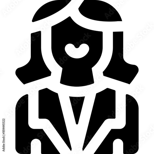 business women glyph icon. Strong and solid vector icon for websites, mobile interfaces, presentations, and visual branding. High quality and easy to edit.